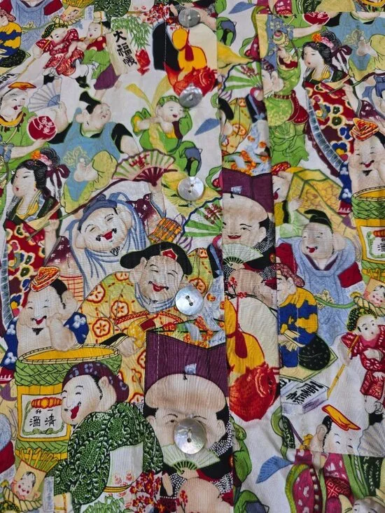 Vintage Sophia NYC Womens Button-Down Shirt 2X Novelty Asian Print - Picture 2 of 5